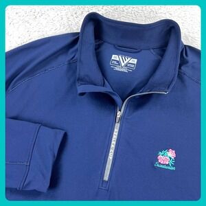 Azalea Cup Sweetwater 1/4 Zip Pullover Shirt Men's 2XL Blue Gaelic Irish Hurling